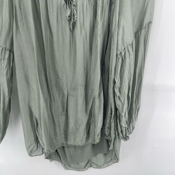 Cobble Stone Women's Off Shoulder Blouse Top Long Sleeve Green Italy UE XL - Picture 10 of 11